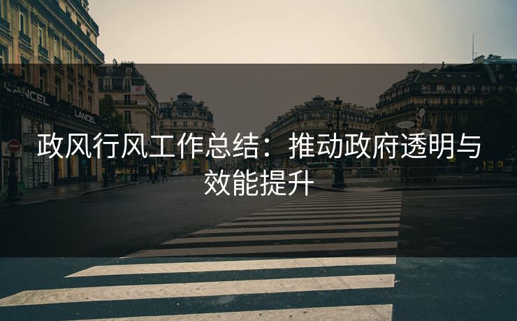 政风行风工作总结：推动政府透明与效能提升