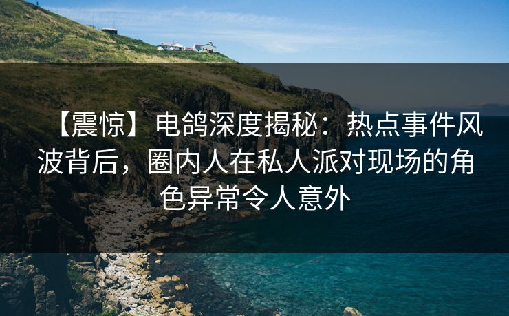 【震惊】电鸽深度揭秘：热点事件风波背后，圈内人在私人派对现场的角色异常令人意外